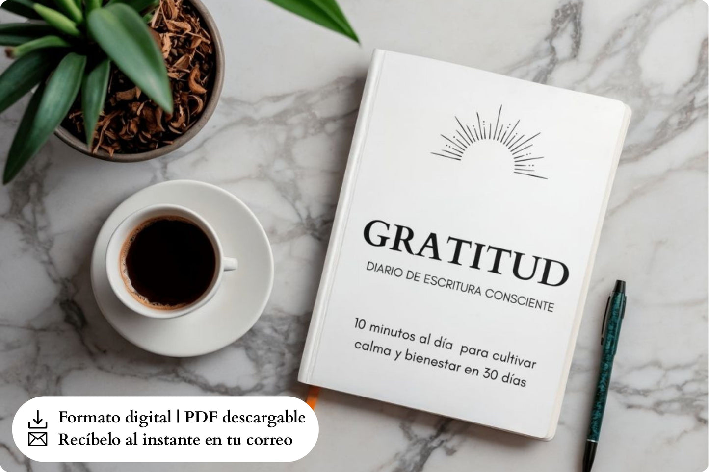 Diario de gratitud: 10 minutos al día para calmar tu mente.